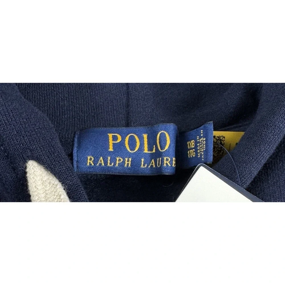 Polo Ralph Lauren Mens XLB Blue Striped Hooded Full Zip Sweater Hoodie NWT